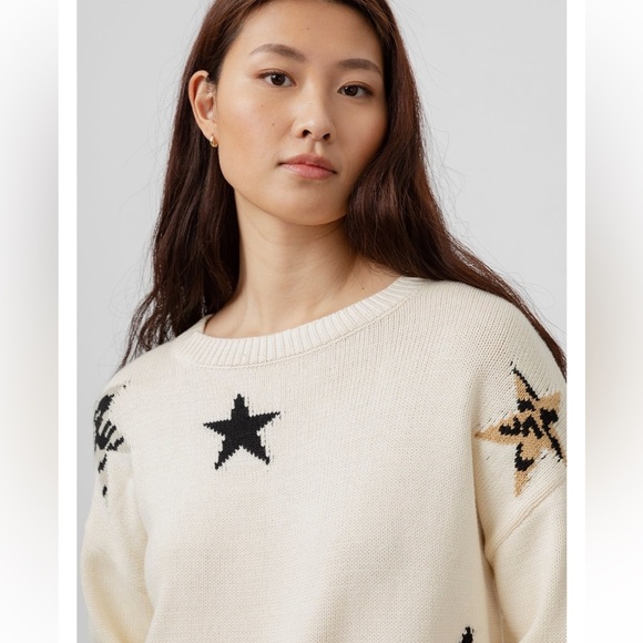 NEW RAILS Revolve Perci Stars cotton Scoop Neck sweater women size Large - Picture 4 of 11